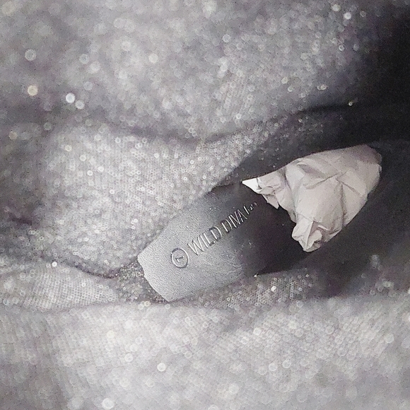 New Wild Diva Look At Me Silver Faux Leather High Heel Harness Knee Boots K759 - Picture 10 of 11